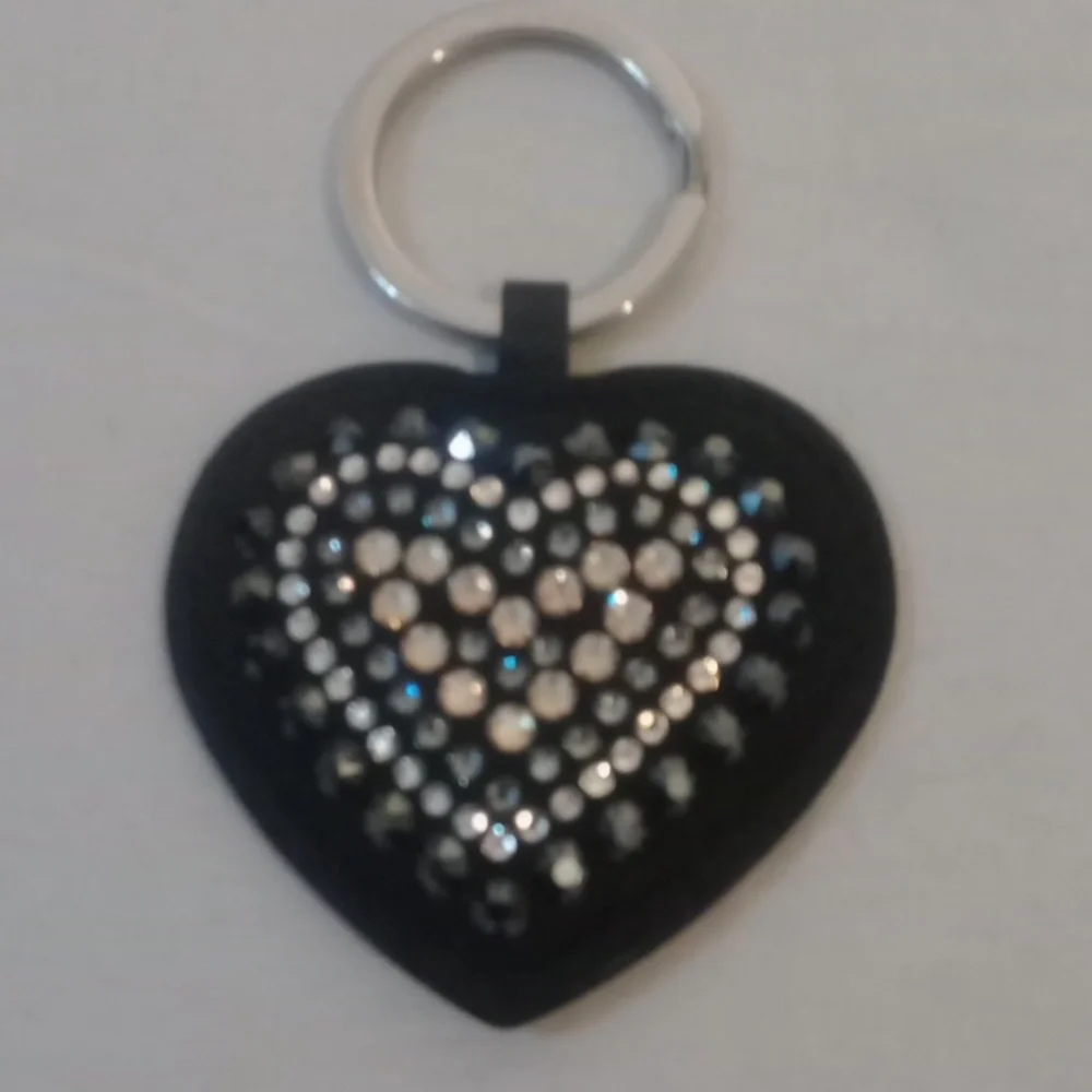 Swarovski Betty Deluxe Black Crystal Heart Keychain Bag Charm w/ Box